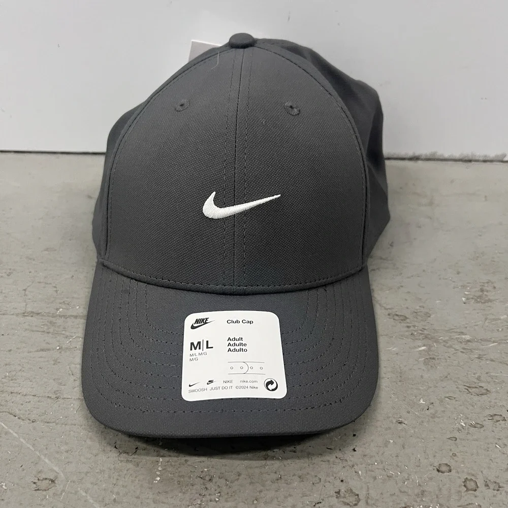 Nike Unisex Adult Club Cap FV5563-068 Adjustable Gray Sportswear Baseball Hat